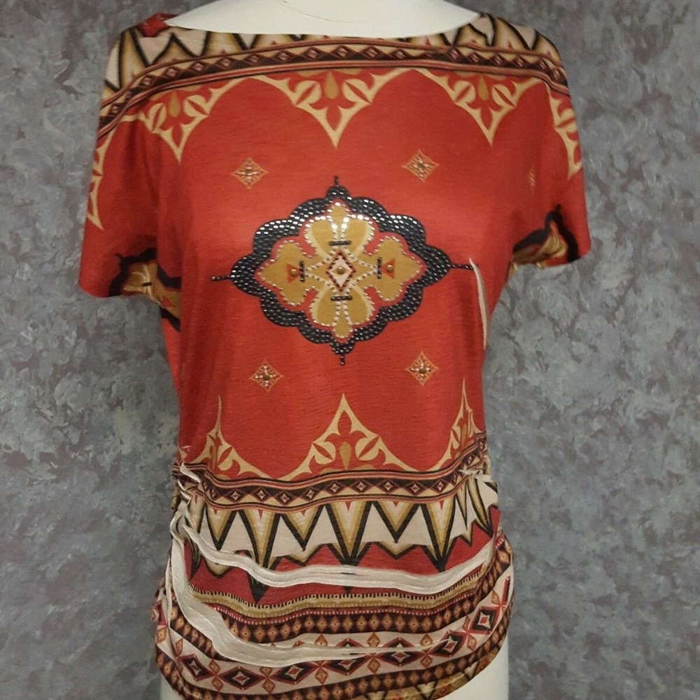 The Loft Petite Aztec Blouse Top Petite Small